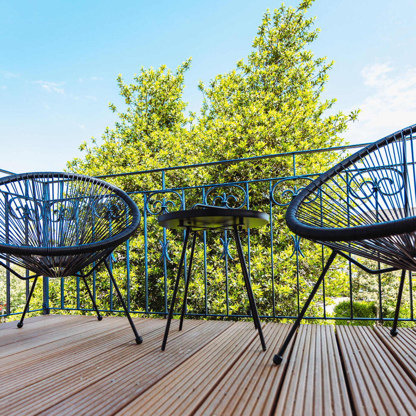 Doppelzimmer mit Balkon in der Pension Strandglück an der Ostsee